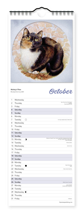 2025 Ivory Cats Slimline Wall Calendar by  Flame Tree Publishing from Calendar Club