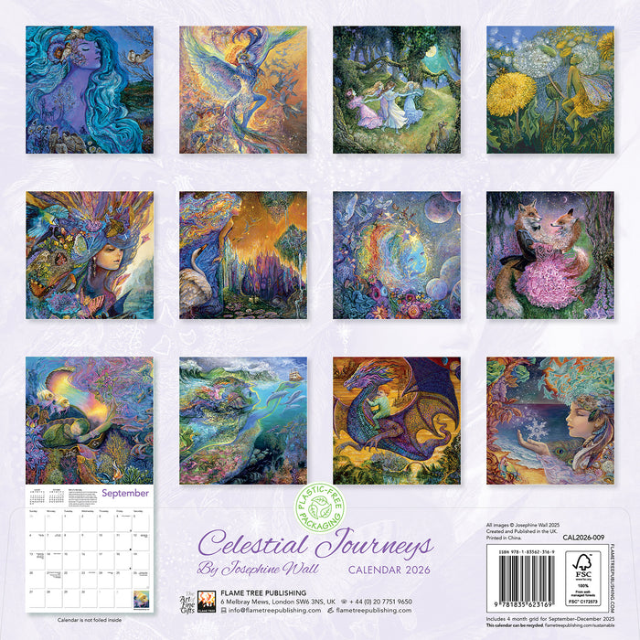 Celestial Journeys by Josephine Wall 2026 Square Wall Calendar