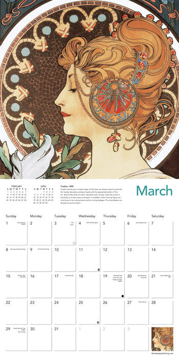 Alphonse Mucha 2026 Square Wall Calendar
