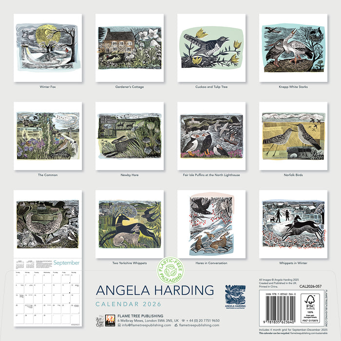 Angela Harding 2026 Square Wall Calendar