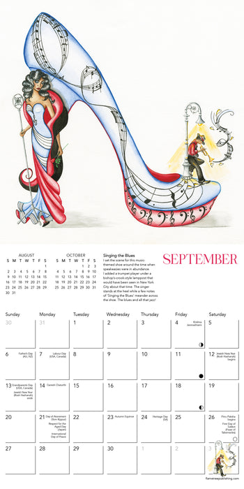 The Art of the Shoe by Sally K Design 2026 Mini Wall Calendar