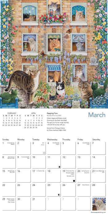 Ivory Cats by Lesley A Ivory 2026 Mini Wall Calendar