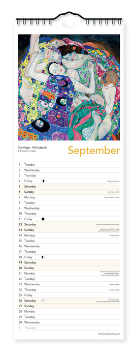 Gustav Klimt 2026 Slimline Wall Calendar