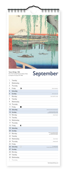 Japanese Woodblocks 2026 Slimline Wall Calendar