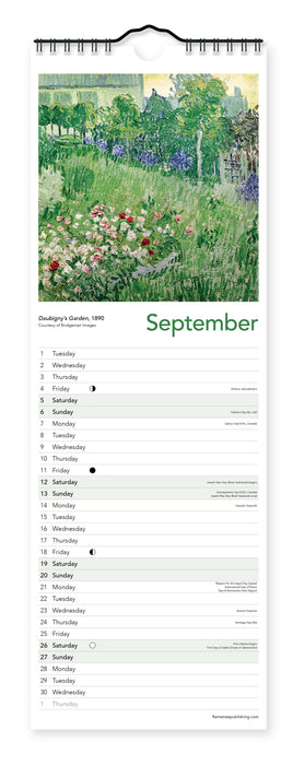 Vincent van Gogh 2026 Slimline Wall Calendar