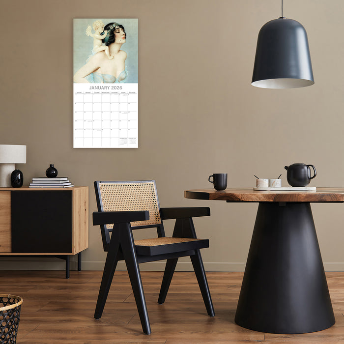 Retro Pin Ups 2026 Square Wall Calendar