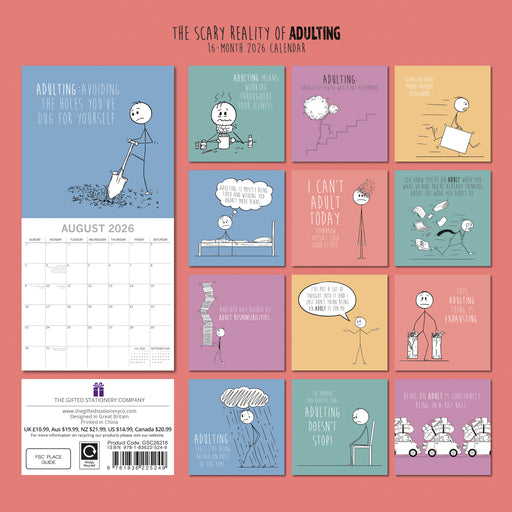 The Scary Reality of Adulting 2026 Square Wall Calendar (Online Exclusive)