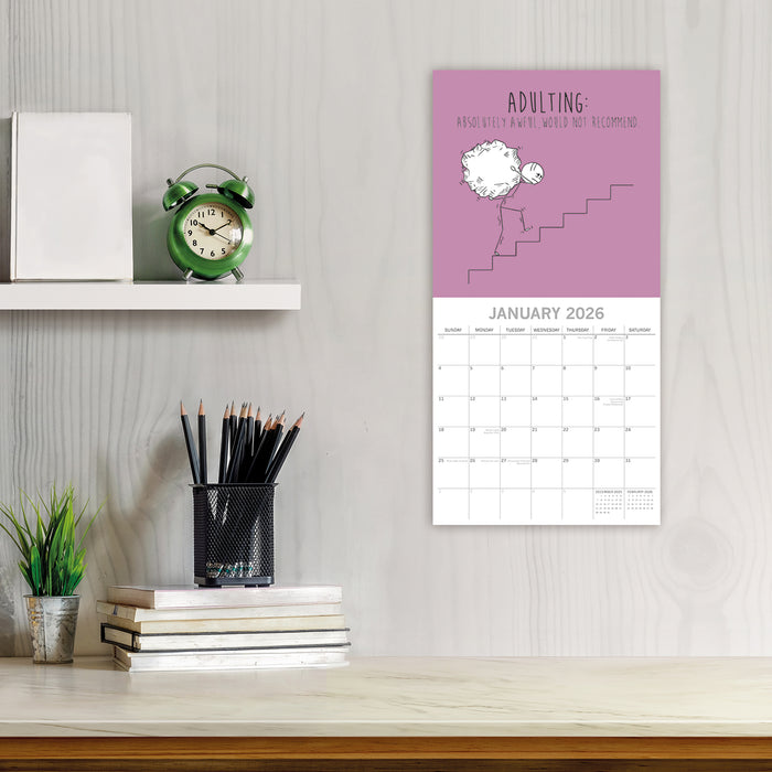 The Scary Reality of Adulting 2026 Square Wall Calendar (Online Exclusive)