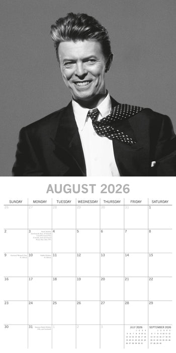 David Bowie 2026 Square Wall Calendar