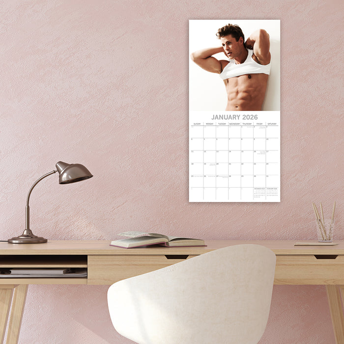 Hot Shirtless Men 2026 Square Wall Calendar