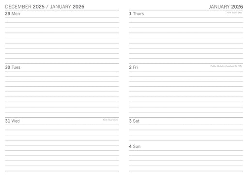 Redoute 2026 Weekly Diary