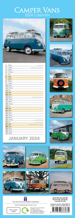 2024 Camper Vans Slimline Calendar