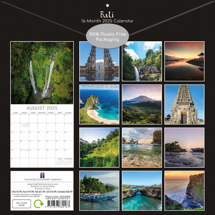 2025 Bali Wall Calendar by  The Gifted Stationery Co Ltd from Calendar Club