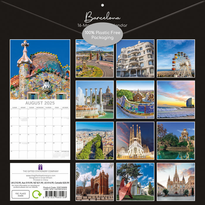 2025 Barcelona Wall Calendar