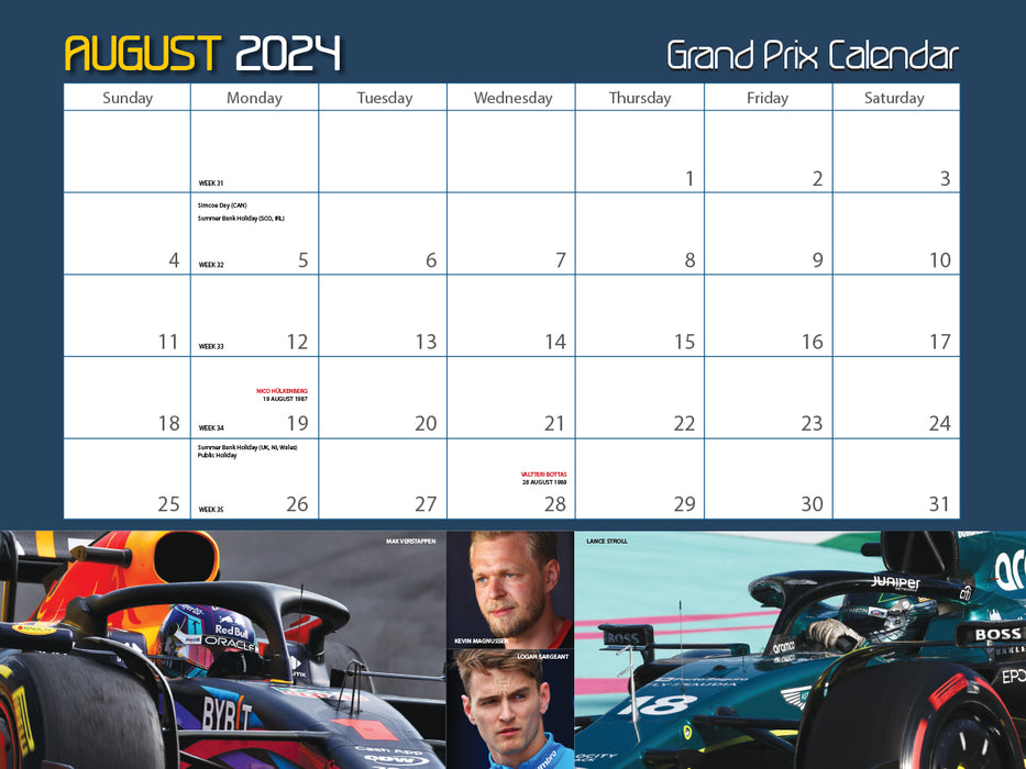 2024 Autocourse Grand Prix Wall Calendar