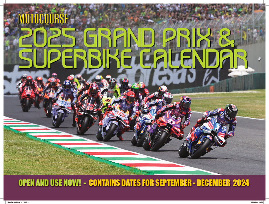 2025 Motocourse Grand Prix & Superbike Large Wall Calendar