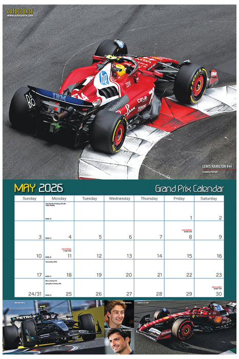 Autocourse Grand Prix 2026 Deluxe Wall Calendar