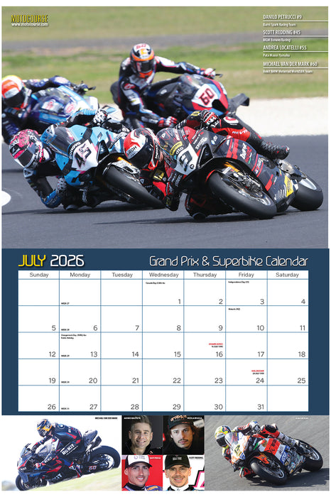 Motocourse Grand Prix Superbike 2026 Deluxe Wall Calendar
