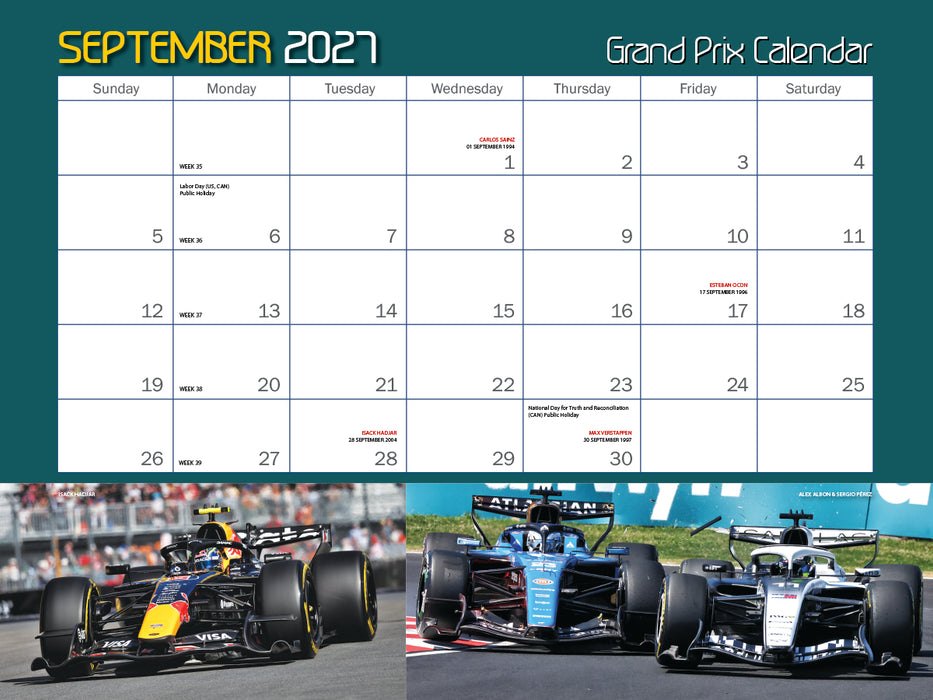 Autocourse Grand Prix 2027 Large Wall Calendar