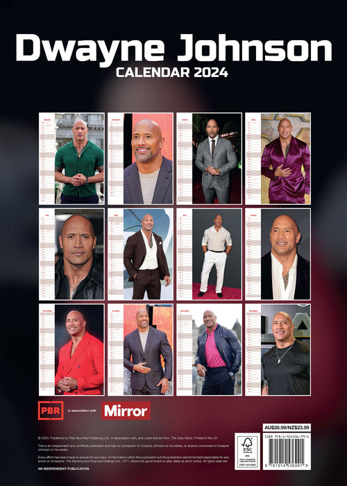 2024 Dwayne Johnson Wall Calendar — Calendar Club