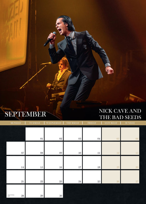 Greatest Australian Rock Bands of All Time 2026 A3 Wall Calendar