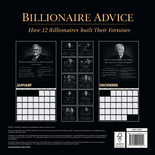Billionaire Advice 2027 Square Wall Calendar