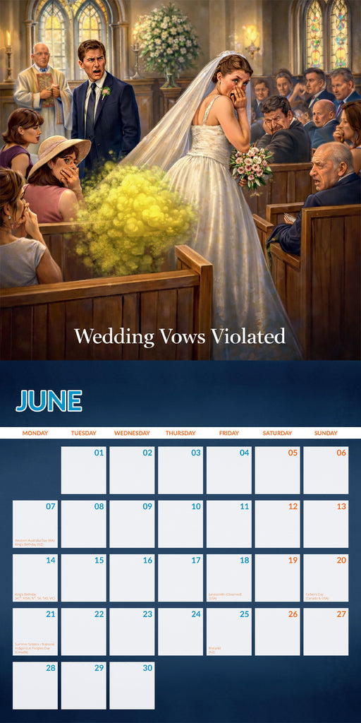 Places not to Fart At 2027 Square Wall Calendar