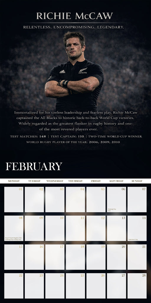 NZ Greatest Sporting Heroes 2027 Square Wall Calendar