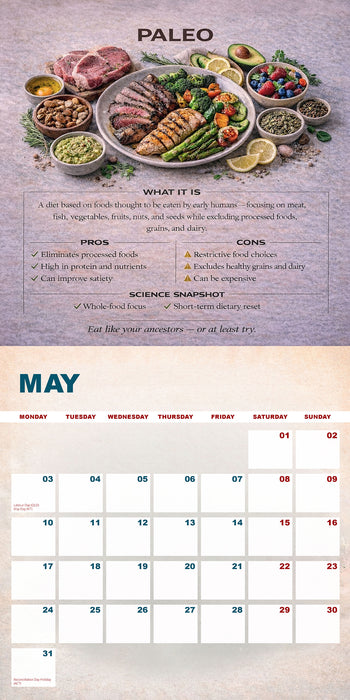 Modern Diets 2027 Square Wall Calendar