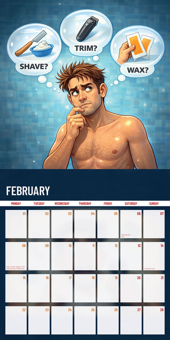 The Modern Manscaping Manual 2027 Square Wall Calendar