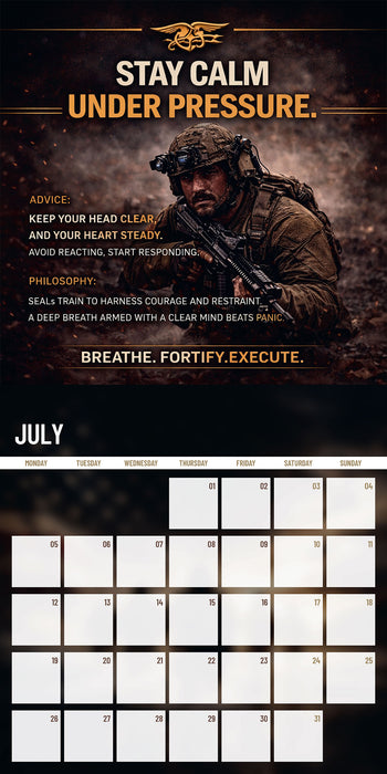 Navy Seal Wisdom 2027 Square Wall Calendar
