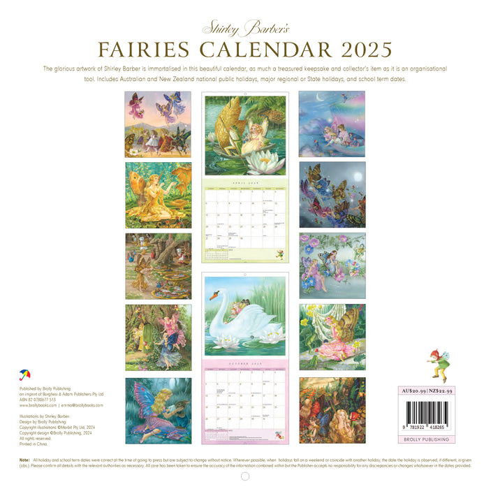 2025 Shirley Barber Fairies Wall Calendar