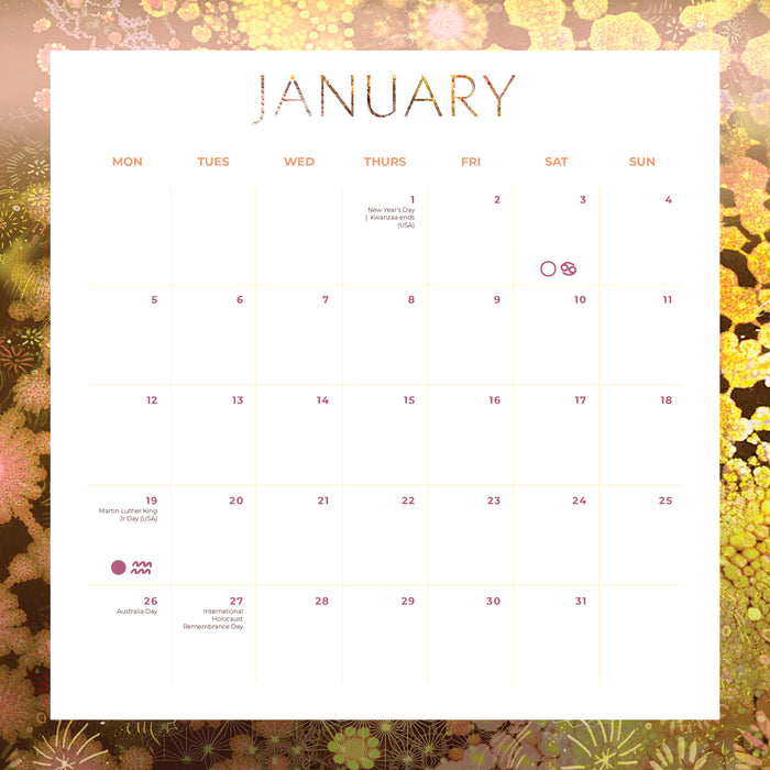 Moon 2026 Square Wall Calendar