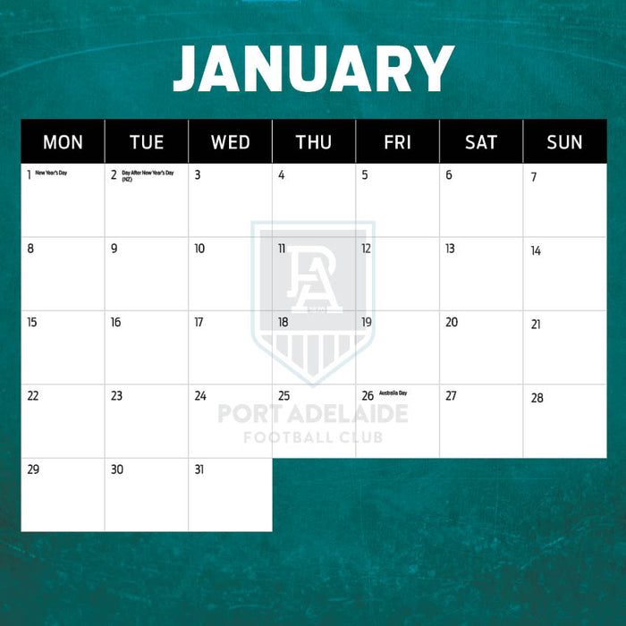 2024 AFL Port Adelaide Wall Calendar