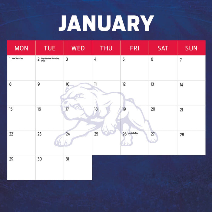 2024 AFL Western Bulldogs Wall Calendar