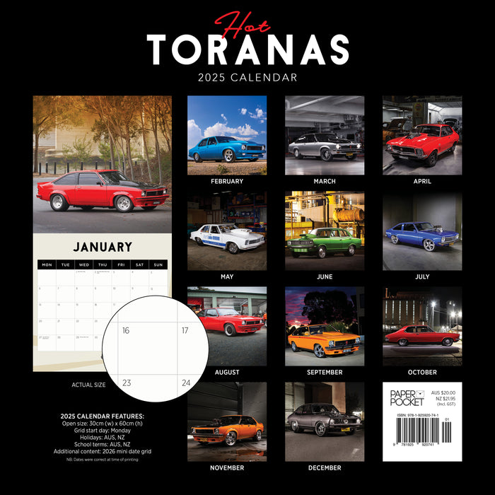 2025 Hot Toranas Wall Calendar