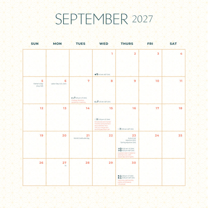 Moon 2027 Square Wall Calendar