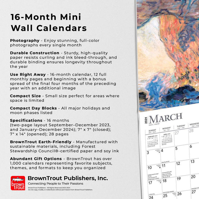 2024 Claude Monet Mini Wall Calendar