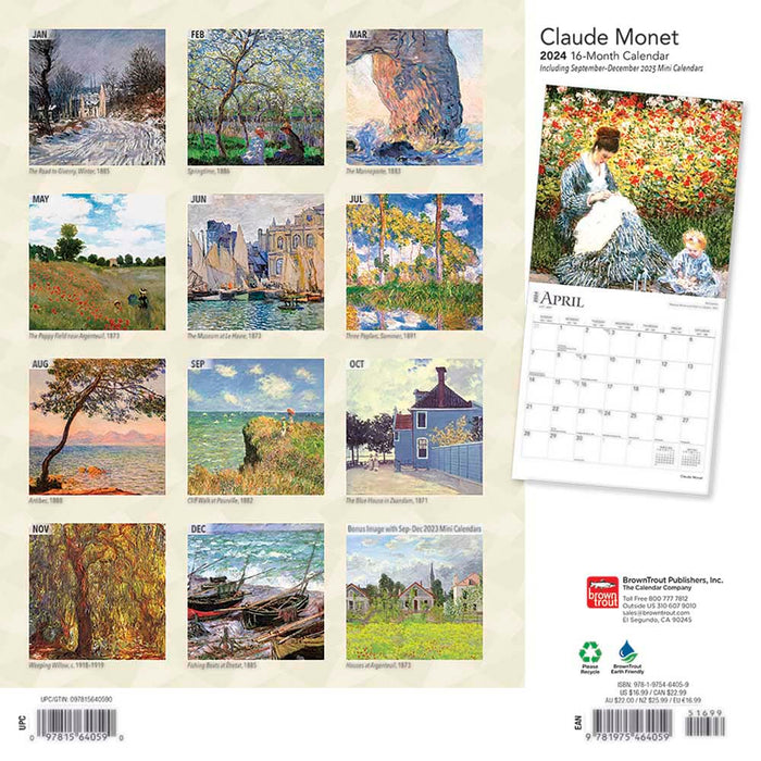 2024 Clause Monet Wall Calendar