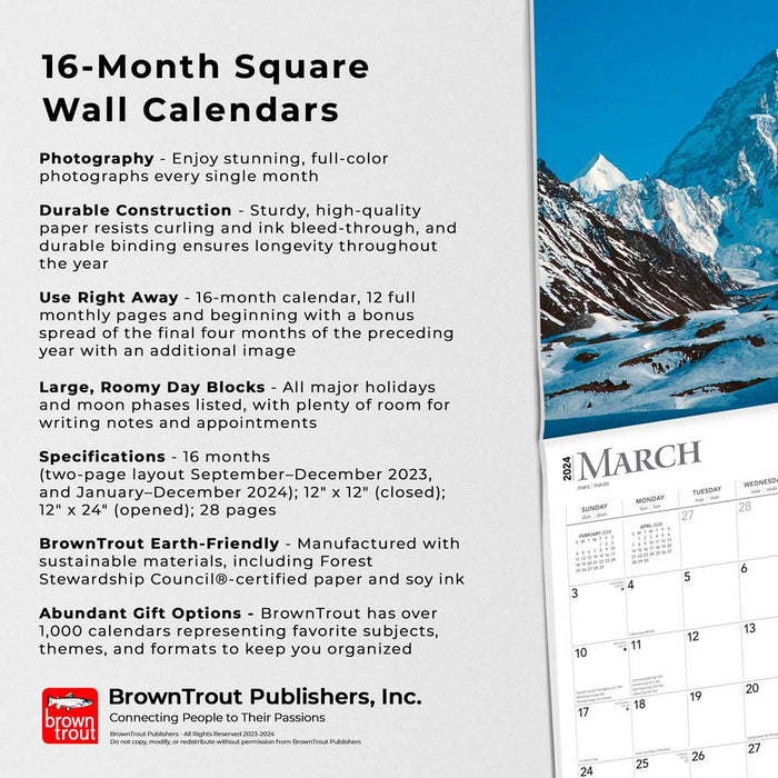 2024 World's Greatest Mountains Wall Calendar