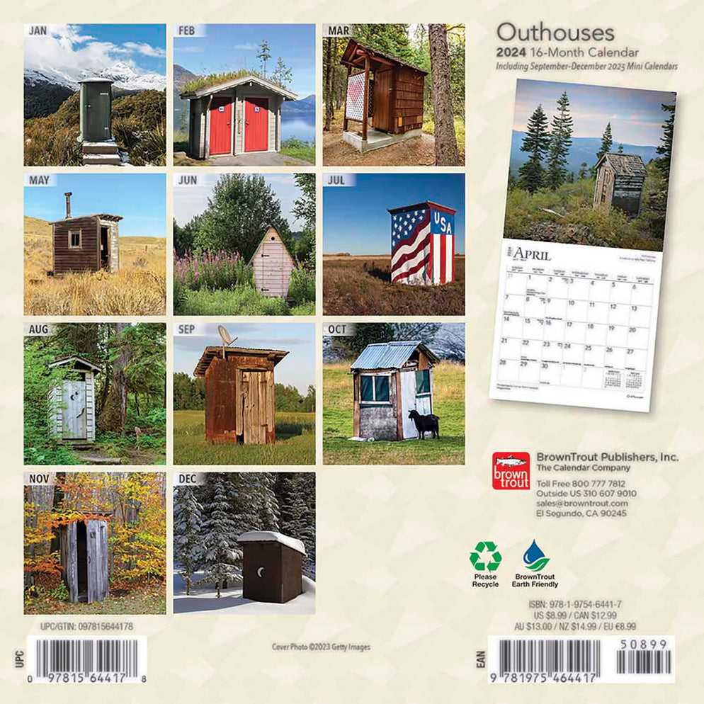 2024 Outhouses Mini Wall Calendar — Calendar Club