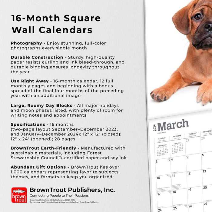 2024 Puggles Wall Calendar