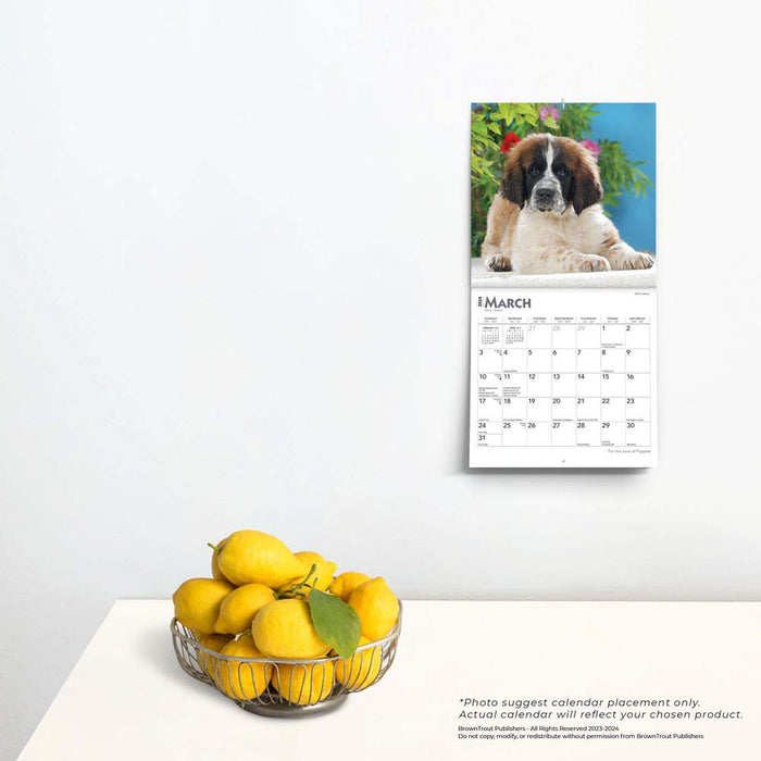 2024 For the Love of Puppies Mini Wall Calendar