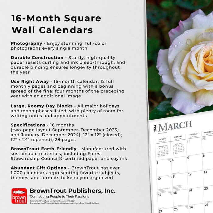 2024 Roses Wall Calendar