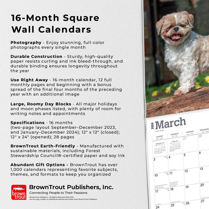 2024 Shih Tzu Wall Calendar