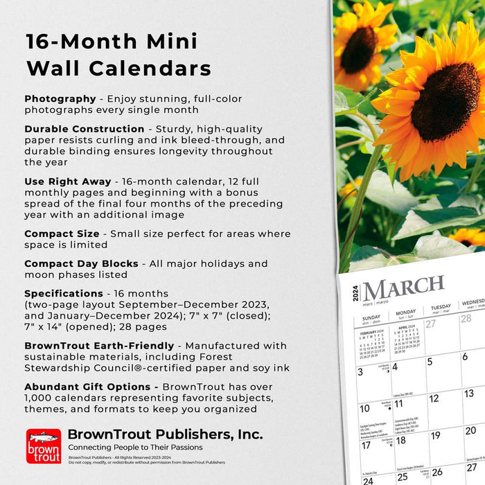 2024 Sunflowers Mini Wall Calendar