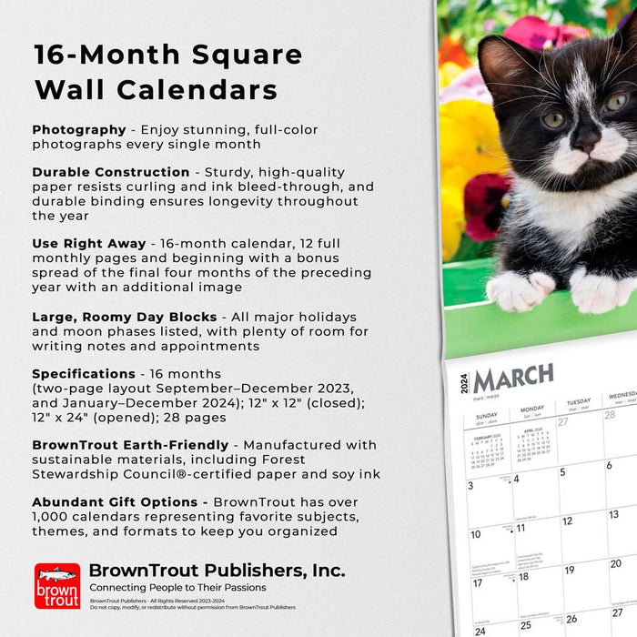2024 Tuxedo Cats Wall Calendar