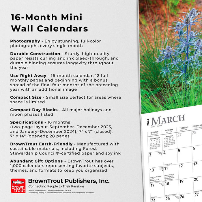 2024 Wildflowers Mini Wall Calendar