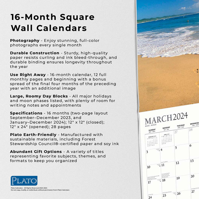 2024 By The Sea Wall Calendar