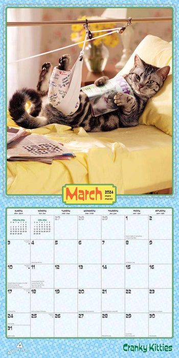 2024 Avanti Cranky Kitties Wall Calendar